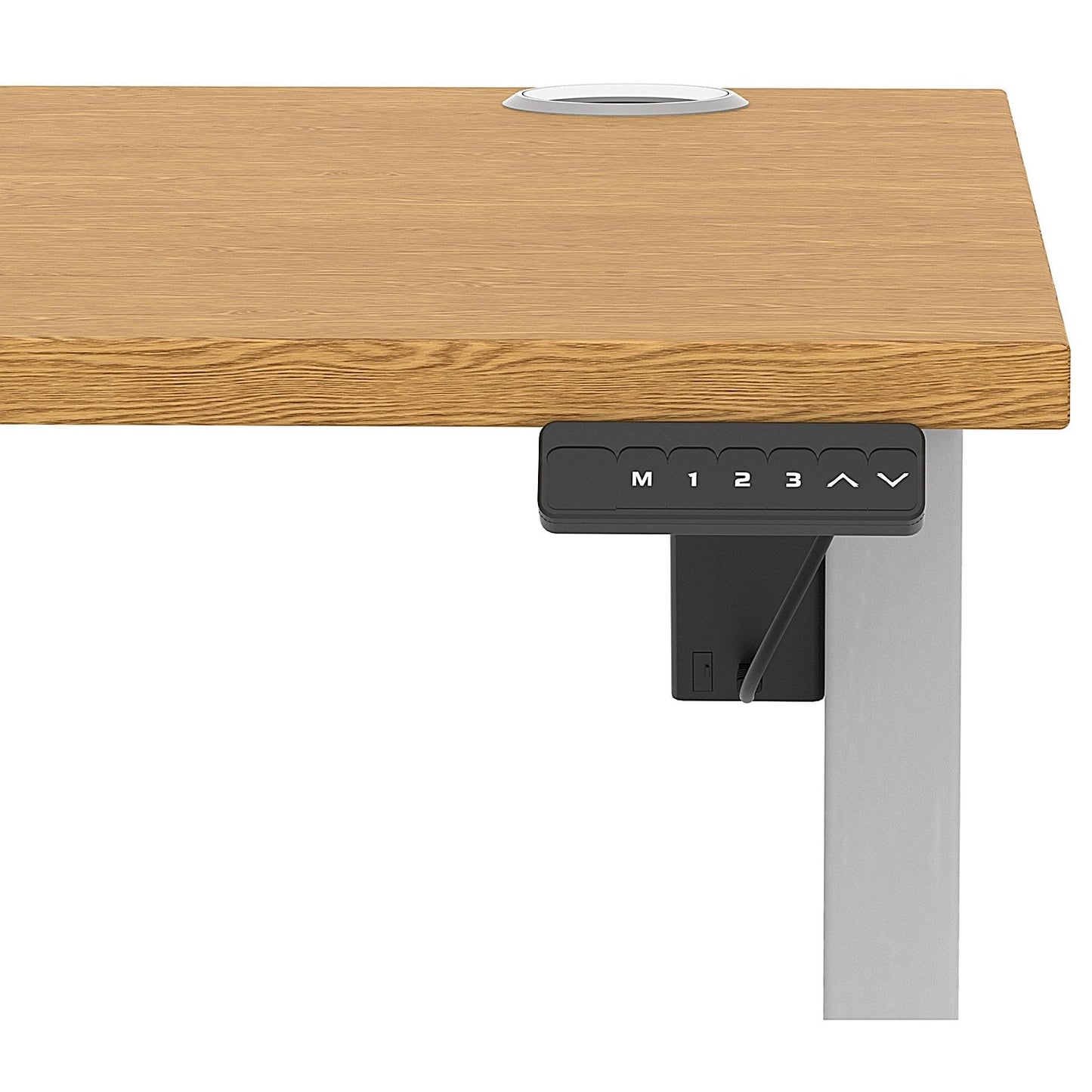 Air Lite 1000mm Height Adjustable Office Desk, Silver Leg, Oak Easy2Order : HA03926