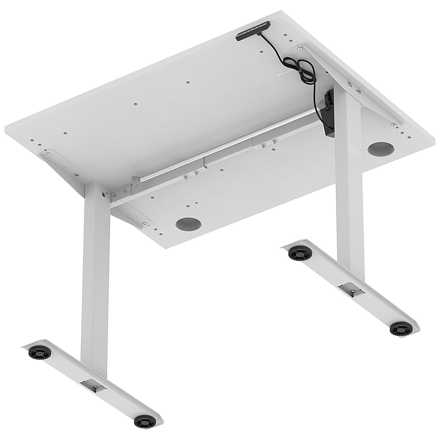 Air Lite 1000mm Height Adjustable Office Desk, Silver Leg, White