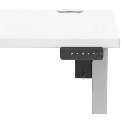 Air Lite 1000mm Height Adjustable Office Desk, Silver Leg, White Easy2Order : HA03927
