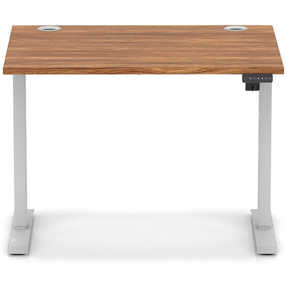 Air Lite 1000mm Height Adjustable Office Desk, Silver Leg, Walnut