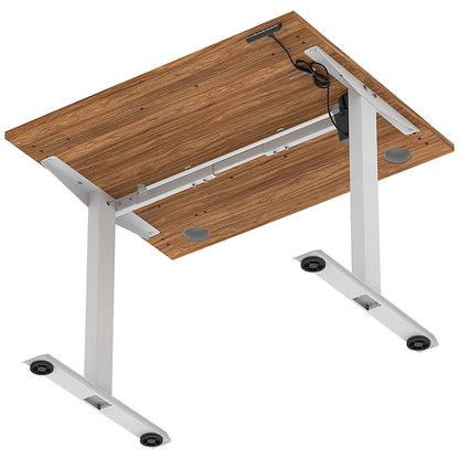 Air Lite 1000mm Height Adjustable Office Desk, Silver Leg, Walnut Easy2Order : HA03928