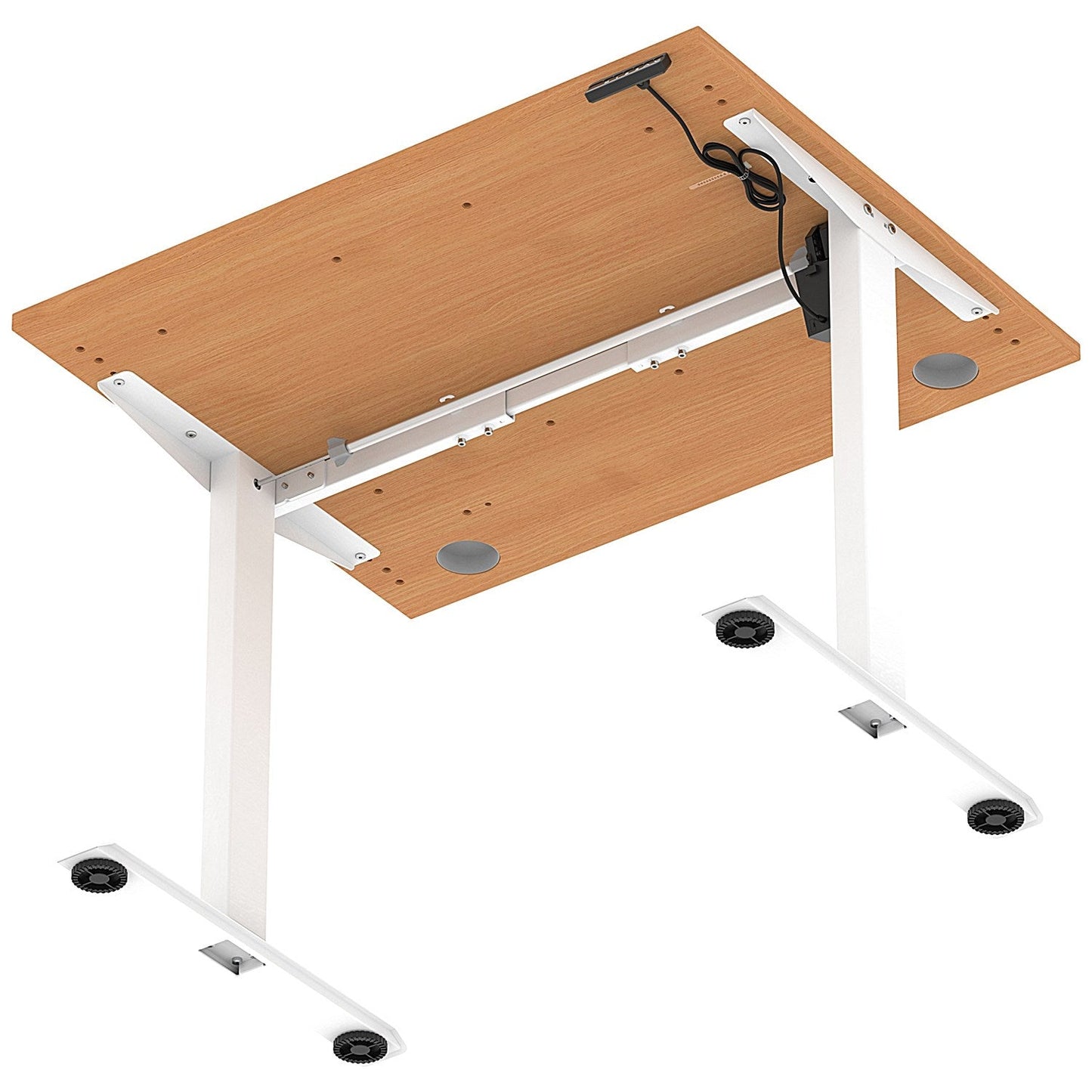 Air Lite 1000mm Height Adjustable Office Desk, White Leg, Beech Easy2Order : HA03929
