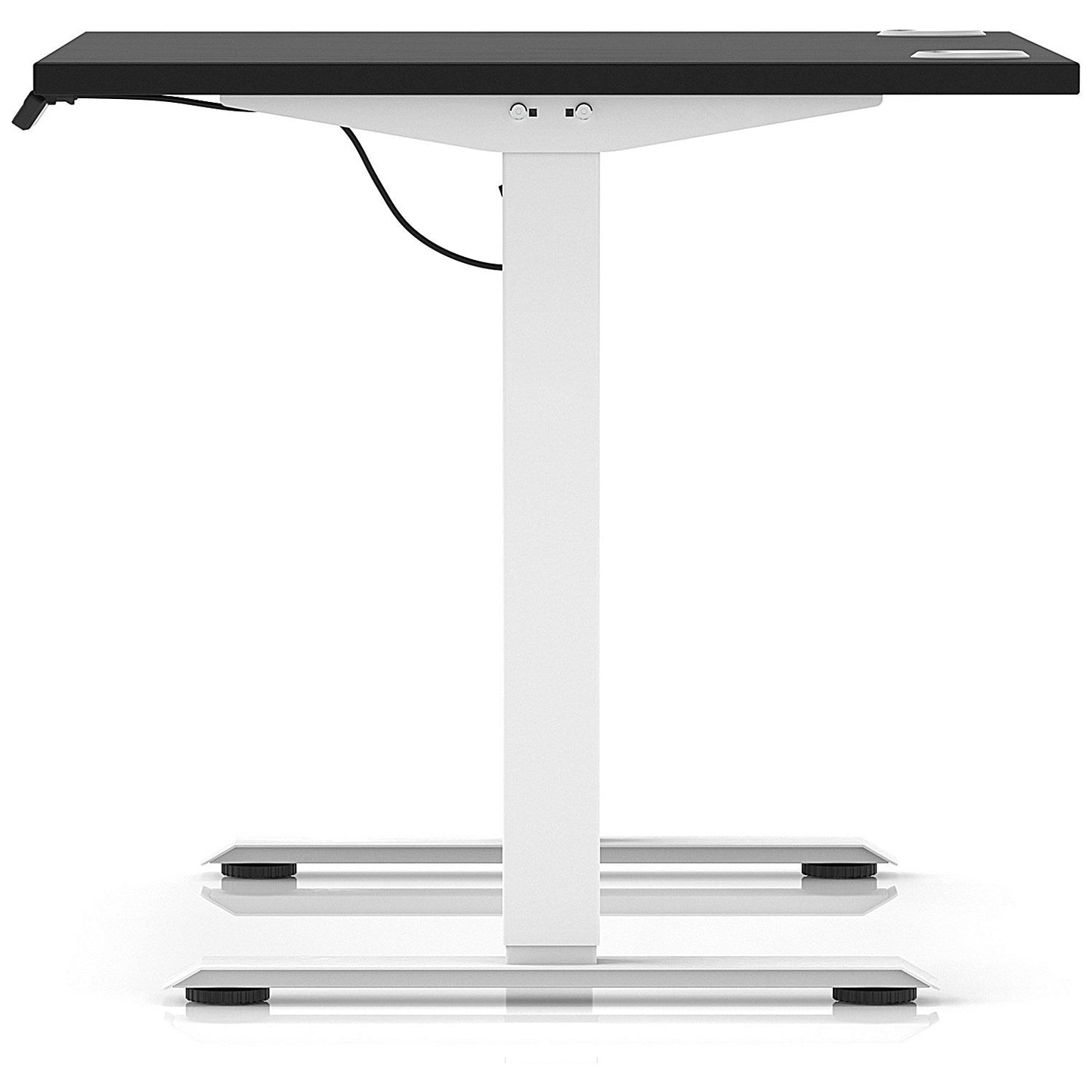 Air Lite 1000mm Height Adjustable Office Desk, White Leg, Black