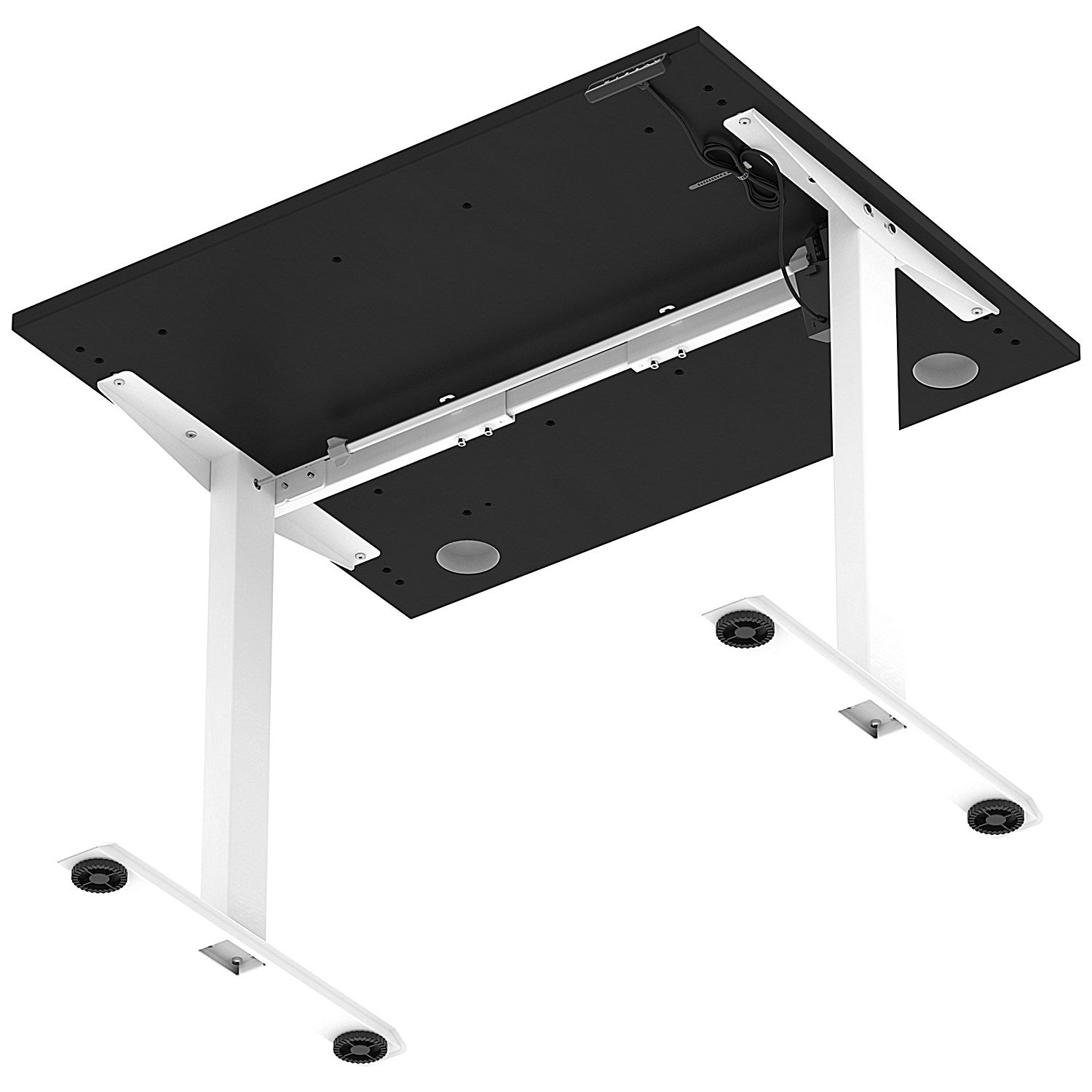 Air Lite 1000mm Height Adjustable Office Desk, White Leg, Black Easy2Order : HA03930