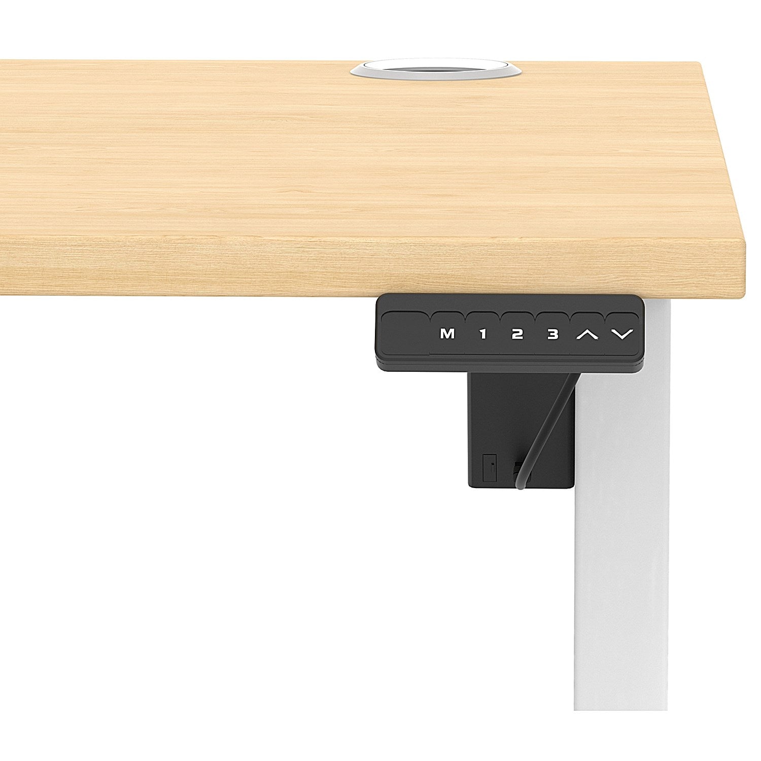 Air Lite 1000mm Height Adjustable Office Desk, White Leg, Maple Easy2Order : HA03932