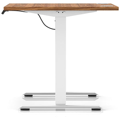 Air Lite 1000mm Height Adjustable Office Desk, White Leg, Walnut