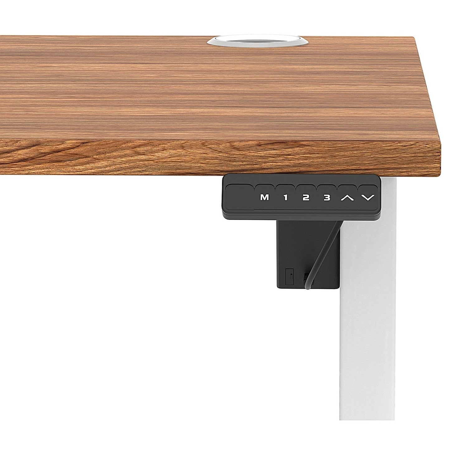 Air Lite 1000mm Height Adjustable Office Desk, White Leg, Walnut Easy2Order : HA03935