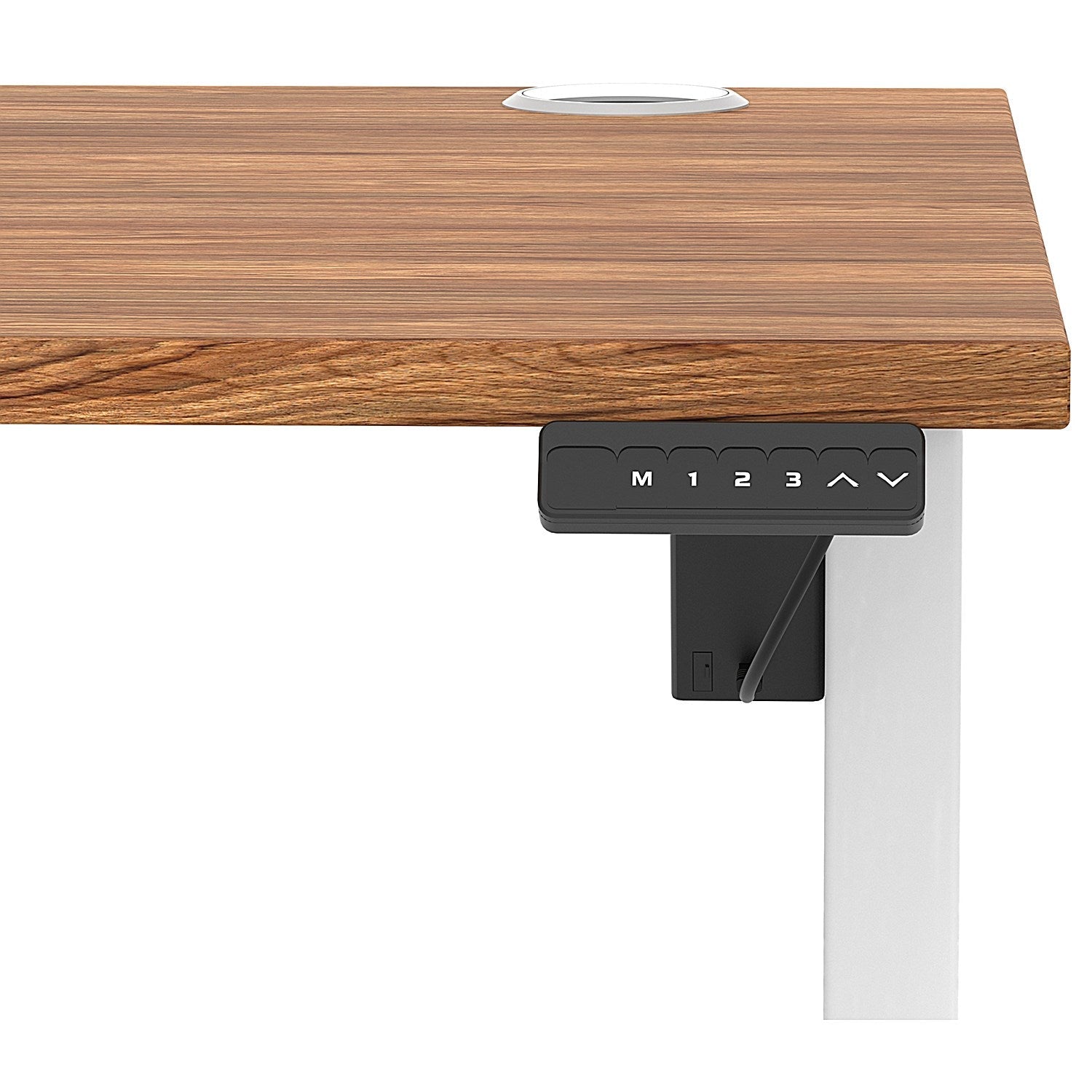Air Lite 1000mm Height Adjustable Office Desk, White Leg, Walnut Easy2Order : HA03935