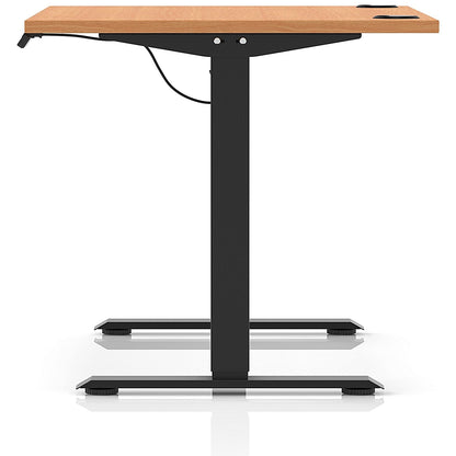 Air Lite 1200mm Height Adjustable Office Desk, Black Leg, Beech