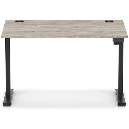Air Lite 1200mm Height Adjustable Office Desk, Black Leg, Grey Oak
