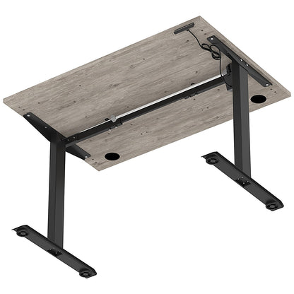 Air Lite 1200mm Height Adjustable Office Desk, Black Leg, Grey Oak