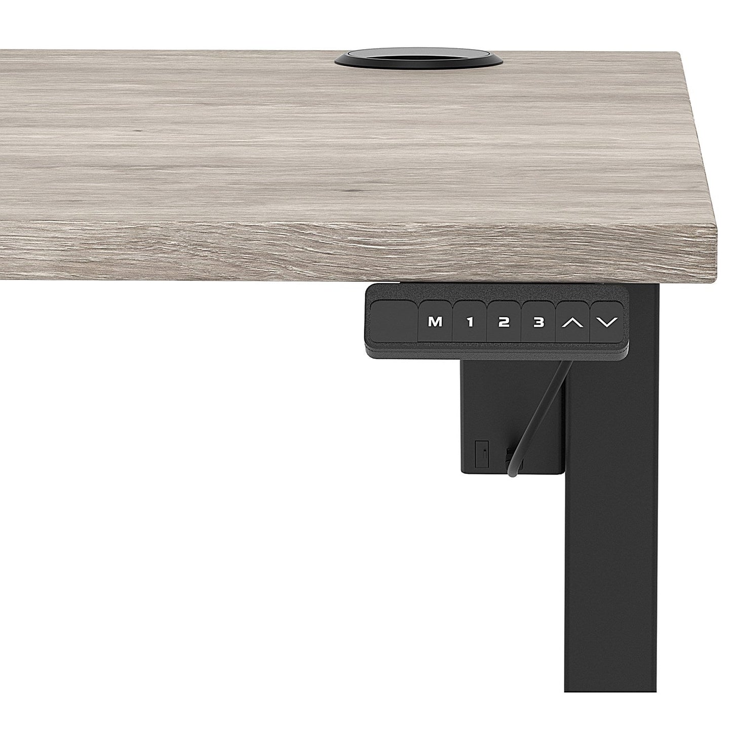 Air Lite 1200mm Height Adjustable Office Desk, Black Leg, Grey Oak Easy2Order : HA03938