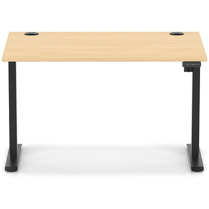 Air Lite 1200mm Height Adjustable Office Desk, Black Leg, Maple
