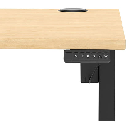 Air Lite 1200mm Height Adjustable Office Desk, Black Leg, Maple Easy2Order : HA03939