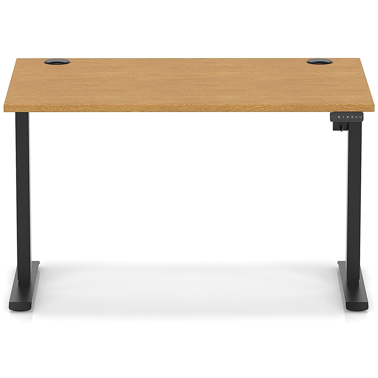 Air Lite 1200mm Height Adjustable Office Desk, Black Leg, Oak