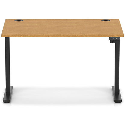 Air Lite 1200mm Height Adjustable Office Desk, Black Leg, Oak