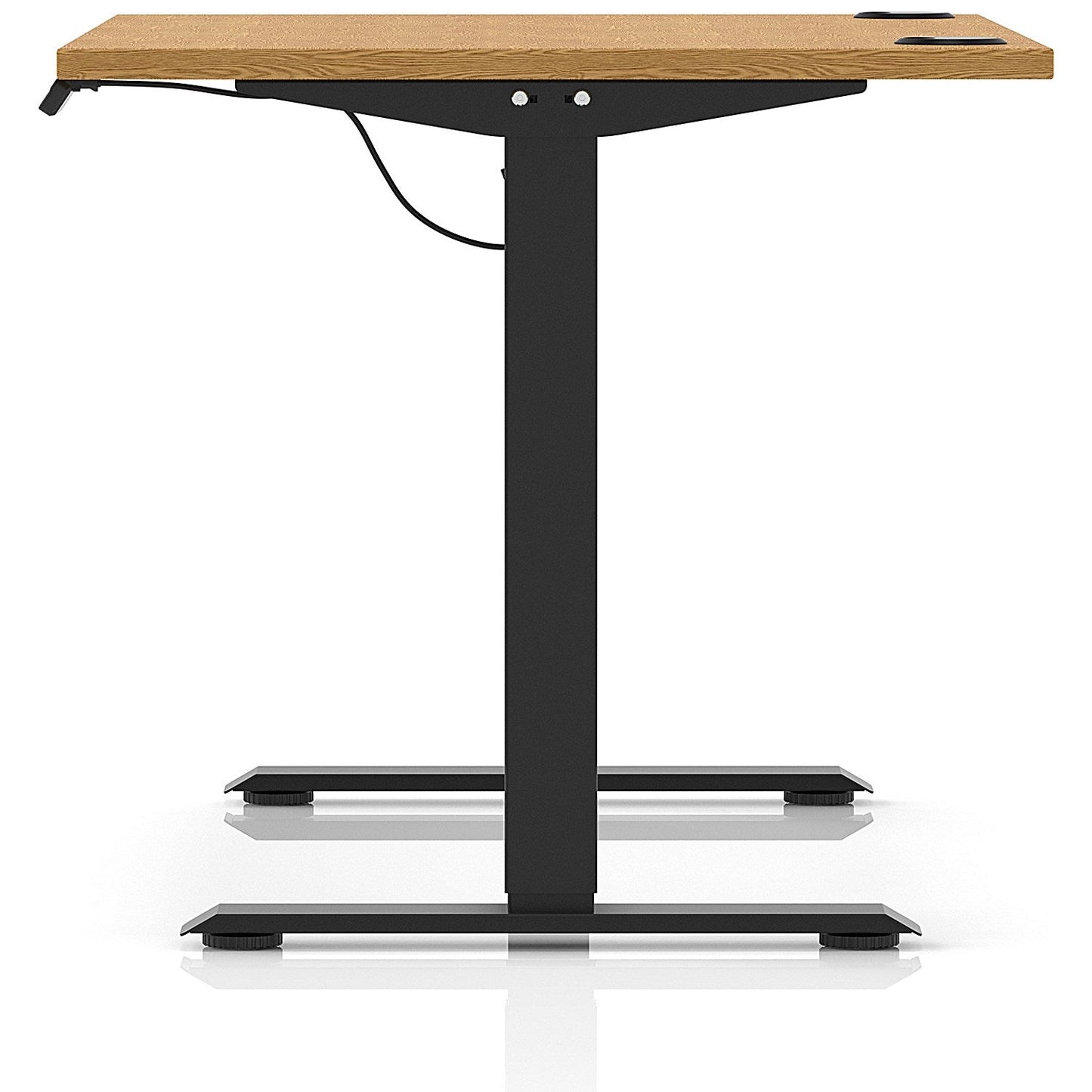 Air Lite 1200mm Height Adjustable Office Desk, Black Leg, Oak
