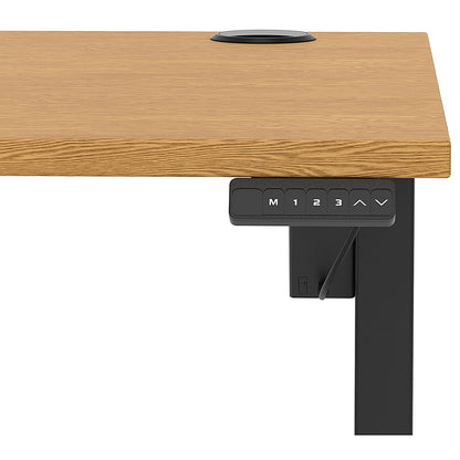 Air Lite 1200mm Height Adjustable Office Desk, Black Leg, Oak