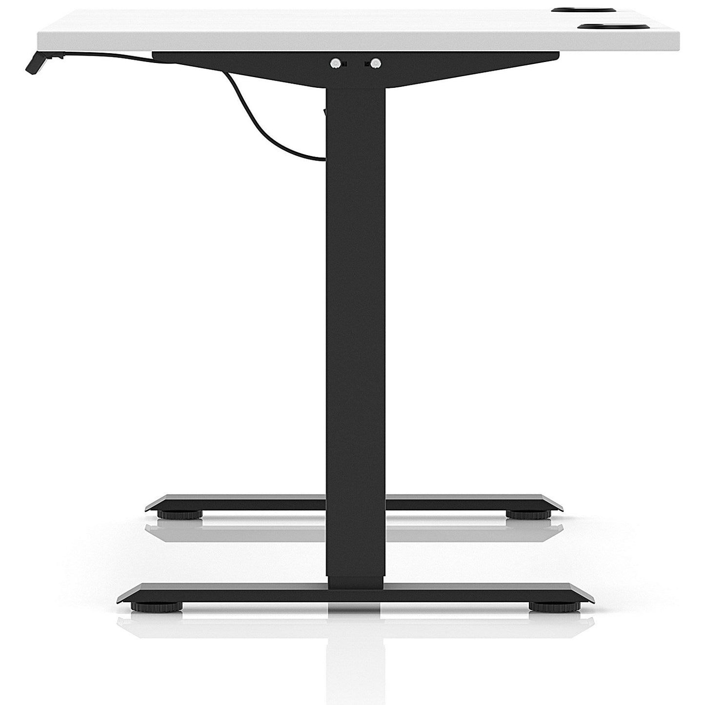 Air Lite 1200mm Height Adjustable Office Desk, Black Leg, White
