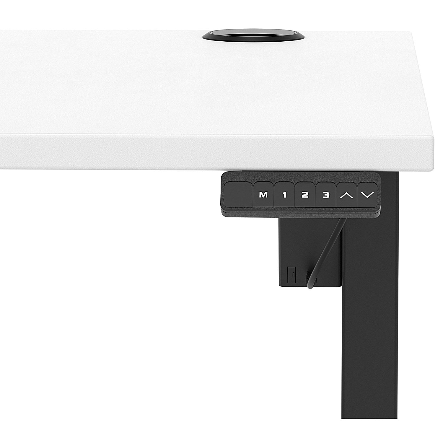 Air Lite 1200mm Height Adjustable Office Desk, Black Leg, White Easy2Order : HA03941