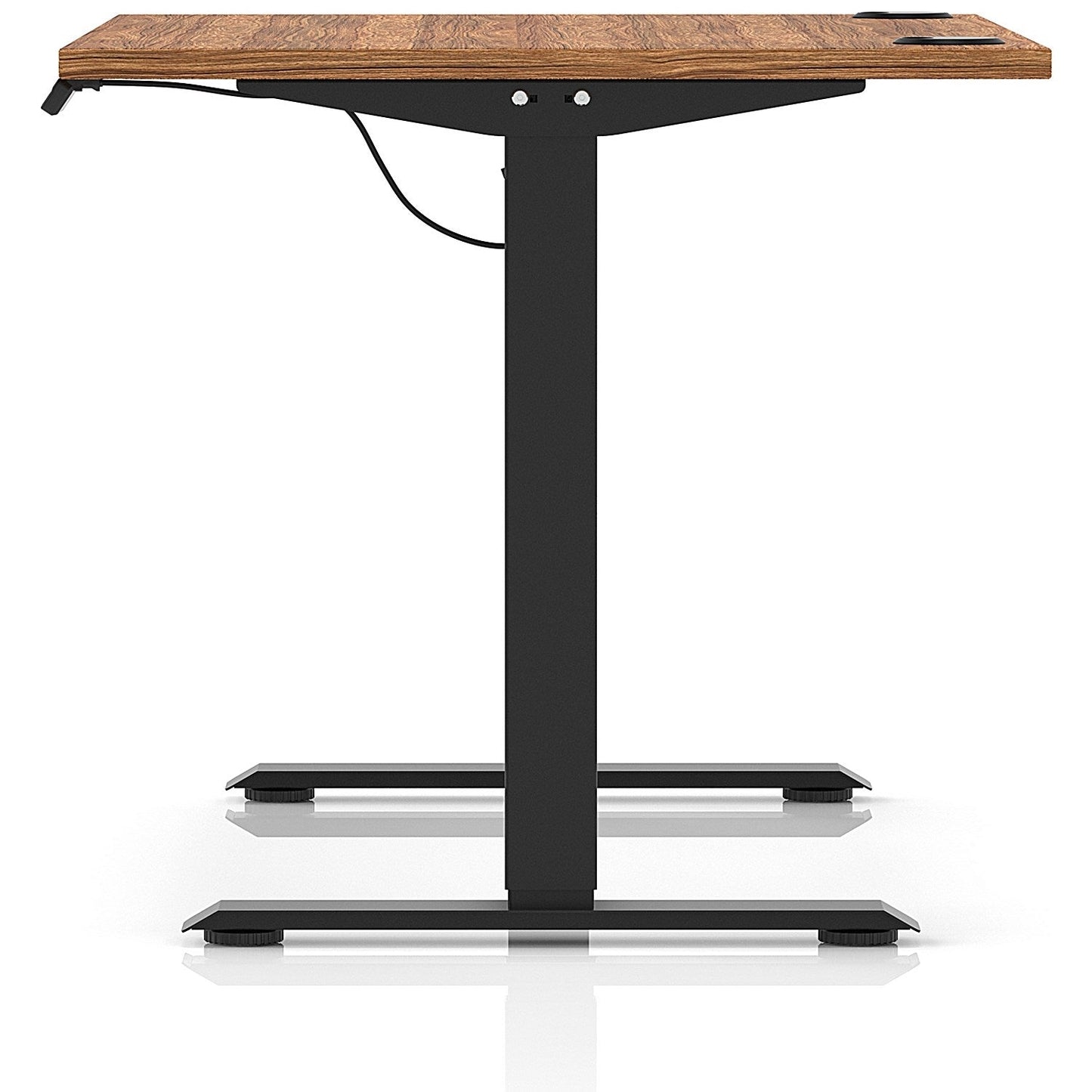 Air Lite 1200mm Height Adjustable Office Desk, Black Leg, Walnut