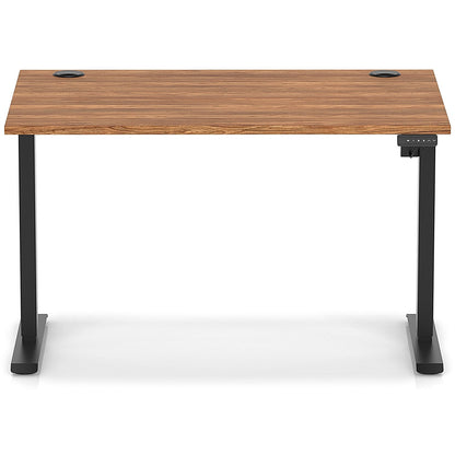 Air Lite 1200mm Height Adjustable Office Desk, Black Leg, Walnut