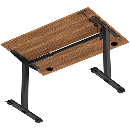 Air Lite 1200mm Height Adjustable Office Desk, Black Leg, Walnut Easy2Order : HA03942