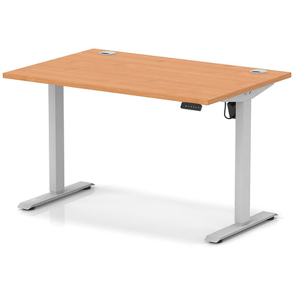Air Lite 1200mm Height Adjustable Office Desk, Silver Leg, Beech