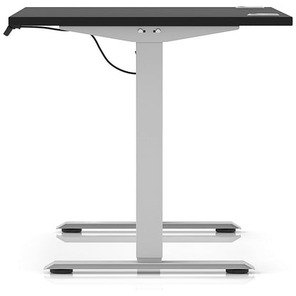 Air Lite 1200mm Height Adjustable Office Desk, Silver Leg, Black