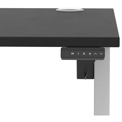 Air Lite 1200mm Height Adjustable Office Desk, Silver Leg, Black Easy2Order : HA03944