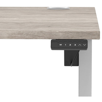 Air Lite 1200mm Height Adjustable Office Desk, Silver Leg, Grey Oak Easy2Order : HA03945