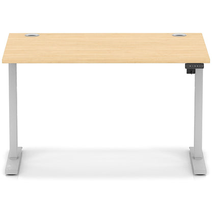 Air Lite 1200mm Height Adjustable Office Desk, Silver Leg, Maple