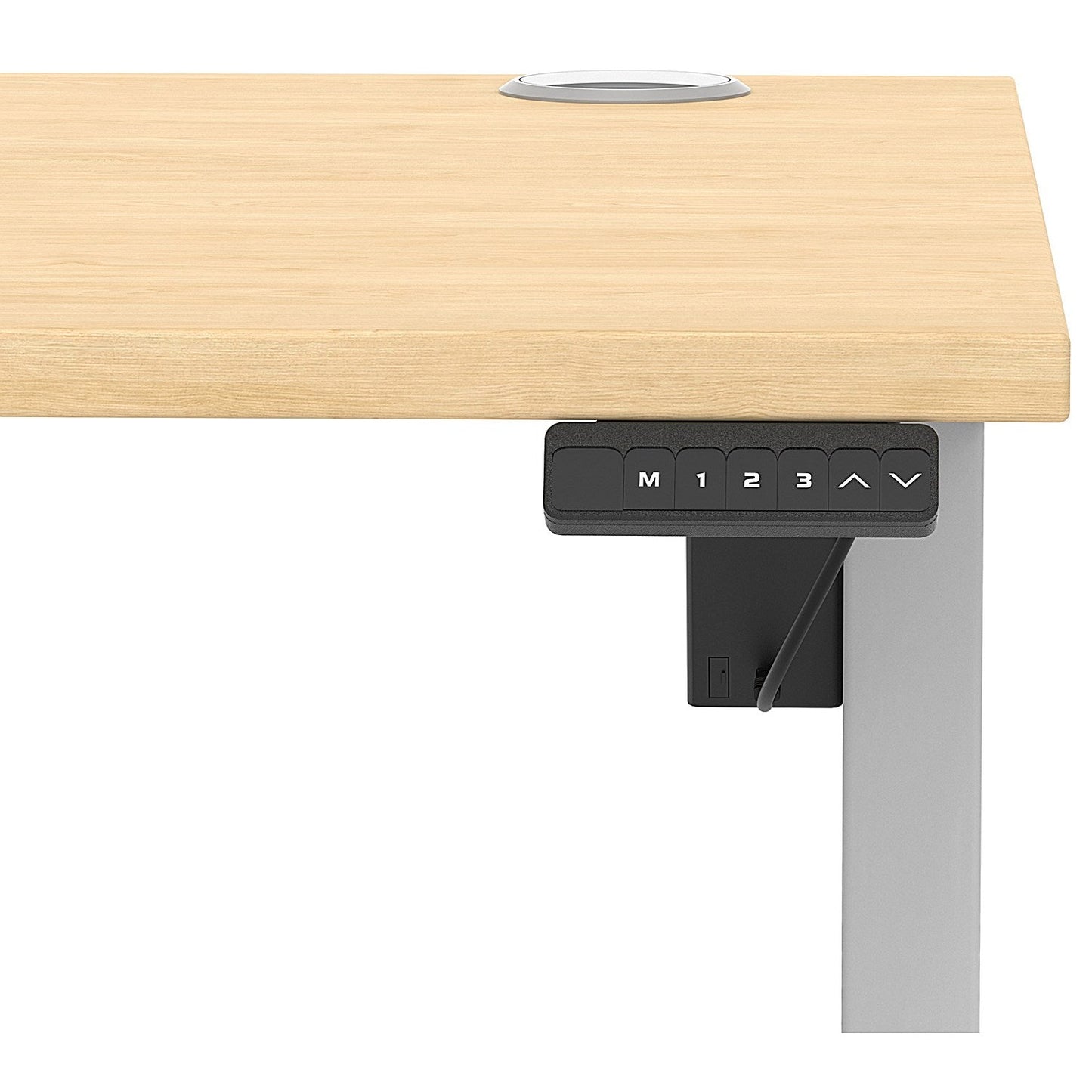 Air Lite 1200mm Height Adjustable Office Desk, Silver Leg, Maple Easy2Order : HA03946