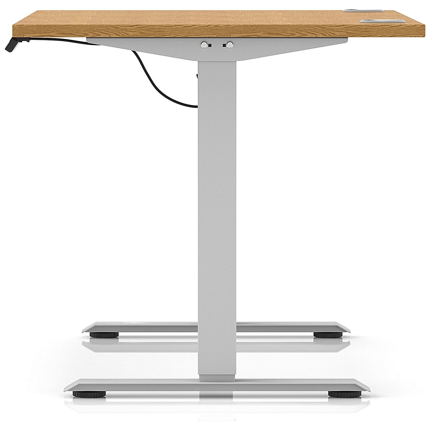 Air Lite 1200mm Height Adjustable Office Desk, Silver Leg, Oak