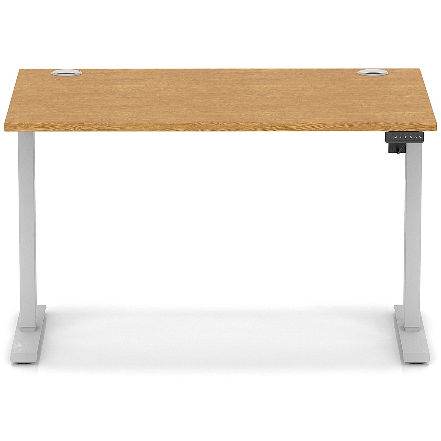 Air Lite 1200mm Height Adjustable Office Desk, Silver Leg, Oak