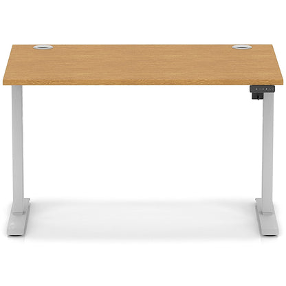 Air Lite 1200mm Height Adjustable Office Desk, Silver Leg, Oak