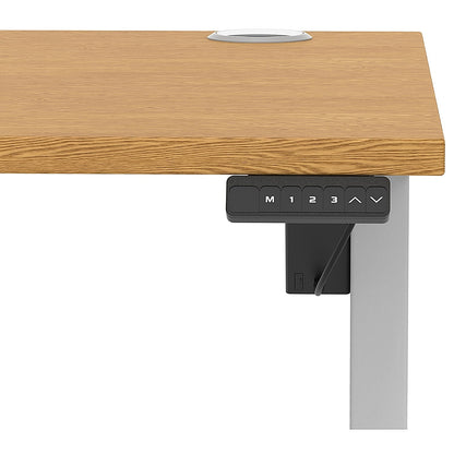Air Lite 1200mm Height Adjustable Office Desk, Silver Leg, Oak Easy2Order : HA03947