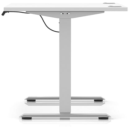 Air Lite 1200mm Height Adjustable Office Desk, Silver Leg, White