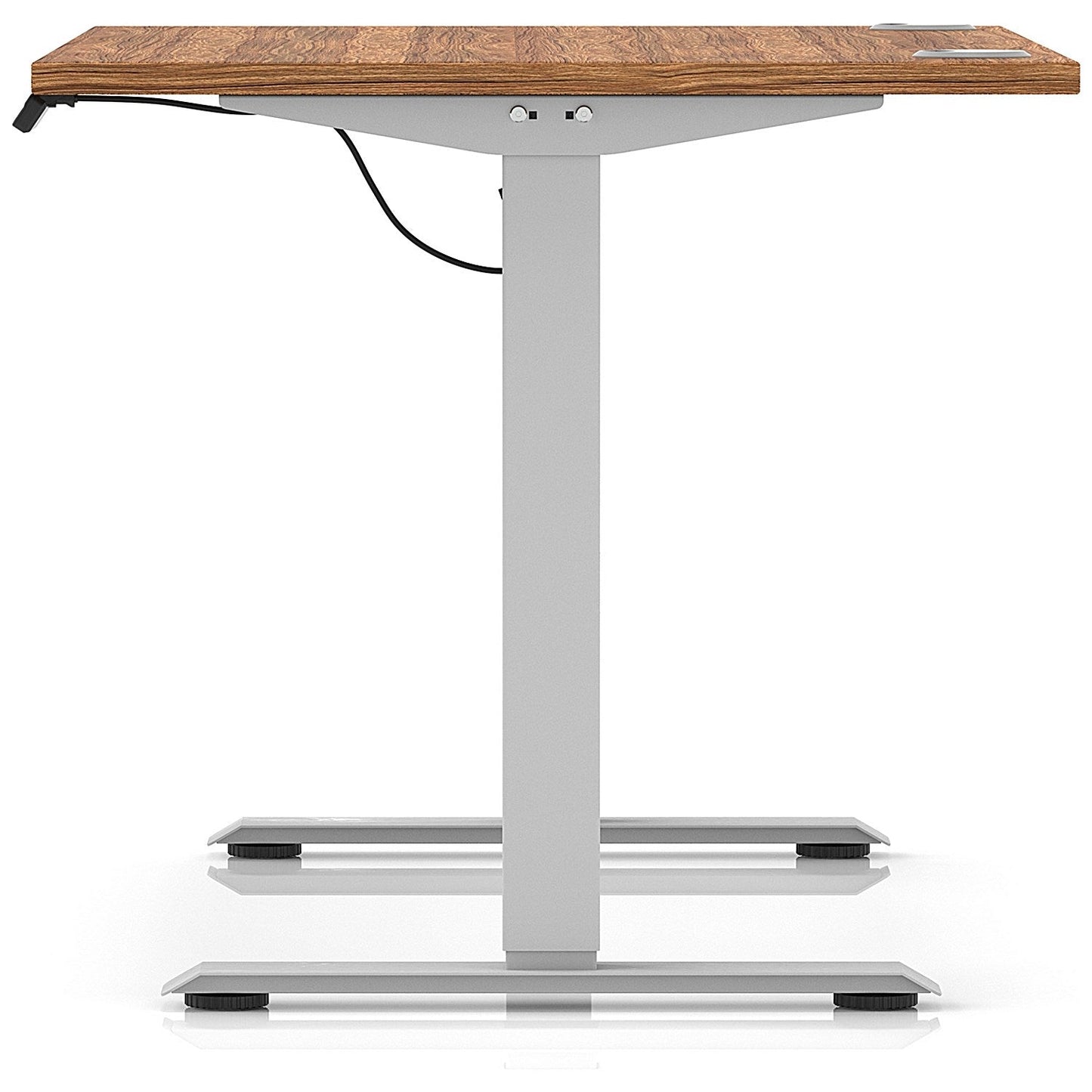 Air Lite 1200mm Height Adjustable Office Desk, Silver Leg, Walnut