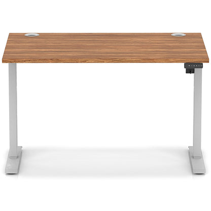 Air Lite 1200mm Height Adjustable Office Desk, Silver Leg, Walnut