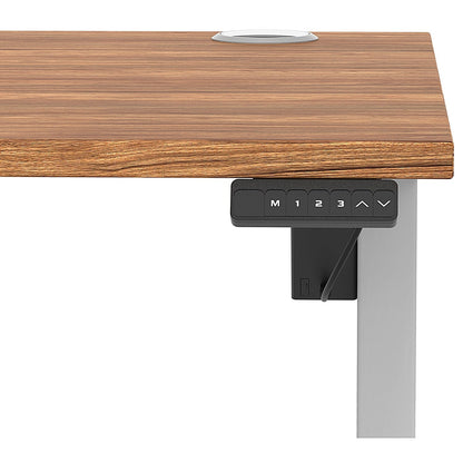 Air Lite 1200mm Height Adjustable Office Desk, Silver Leg, Walnut Easy2Order : HA03949