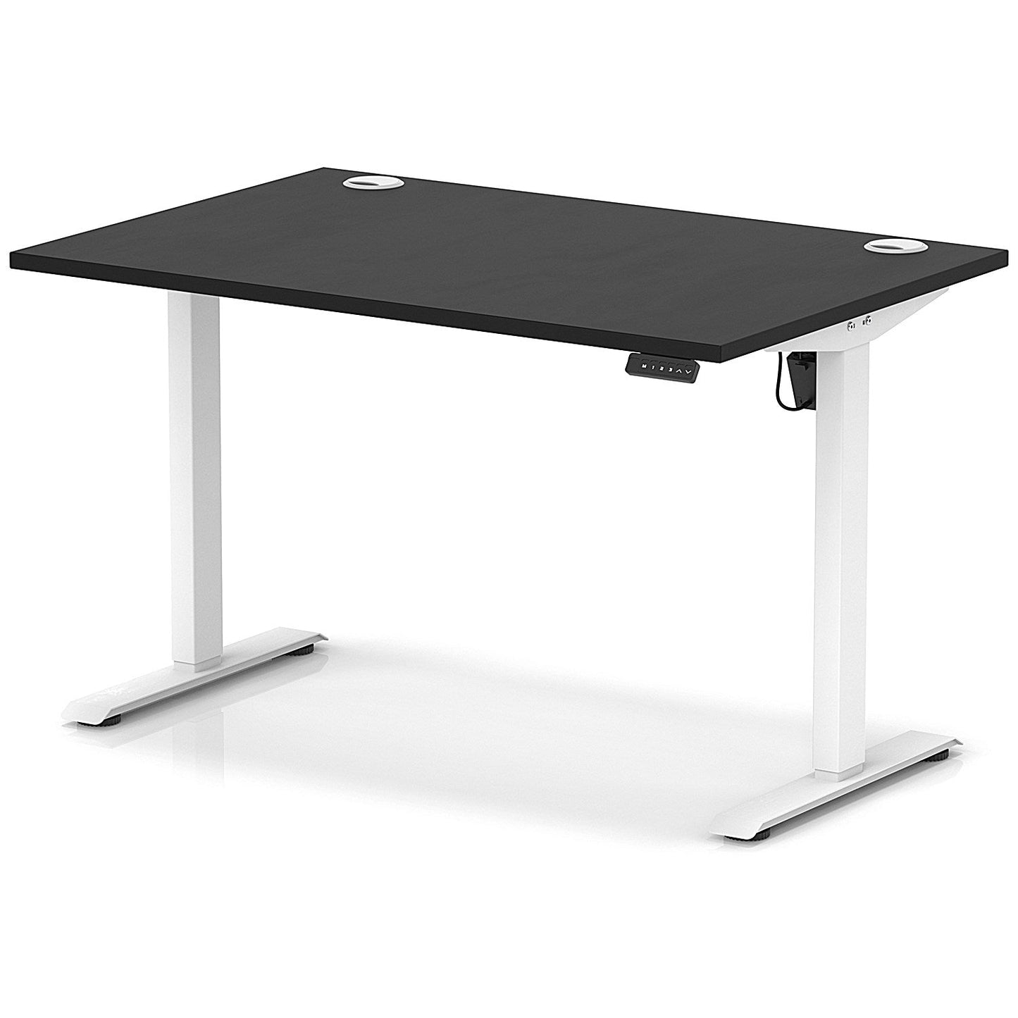Air Lite 1200mm Height Adjustable Office Desk, White Leg, Black