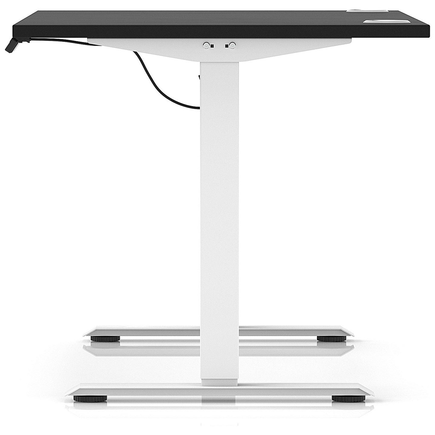 Air Lite 1200mm Height Adjustable Office Desk, White Leg, Black