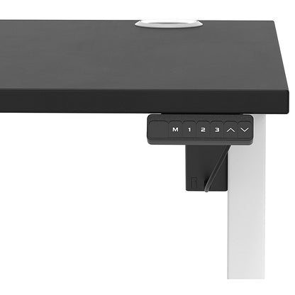 Air Lite 1200mm Height Adjustable Office Desk, White Leg, Black Easy2Order : HA03951