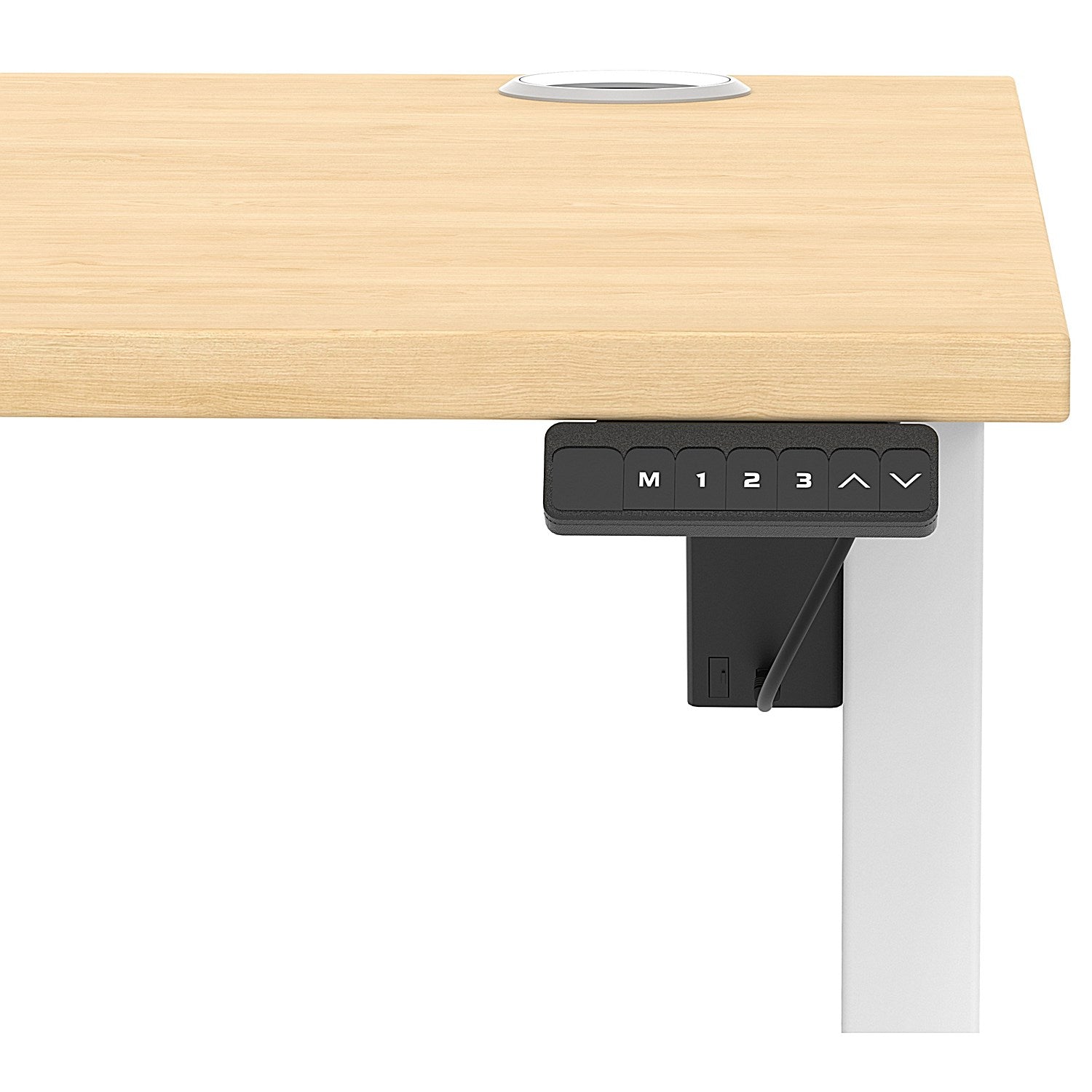 Air Lite 1200mm Height Adjustable Office Desk, White Leg, Maple Easy2Order : HA03953