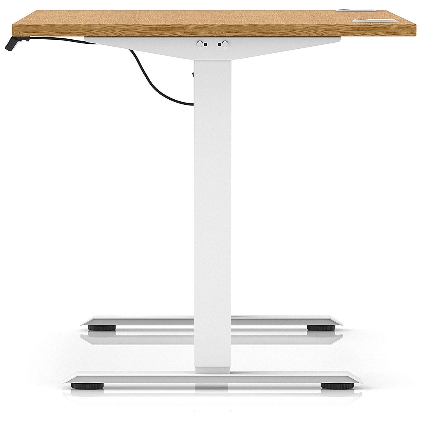 Air Lite 1200mm Height Adjustable Office Desk, White Leg, Oak