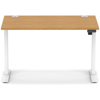 Air Lite 1200mm Height Adjustable Office Desk, White Leg, Oak