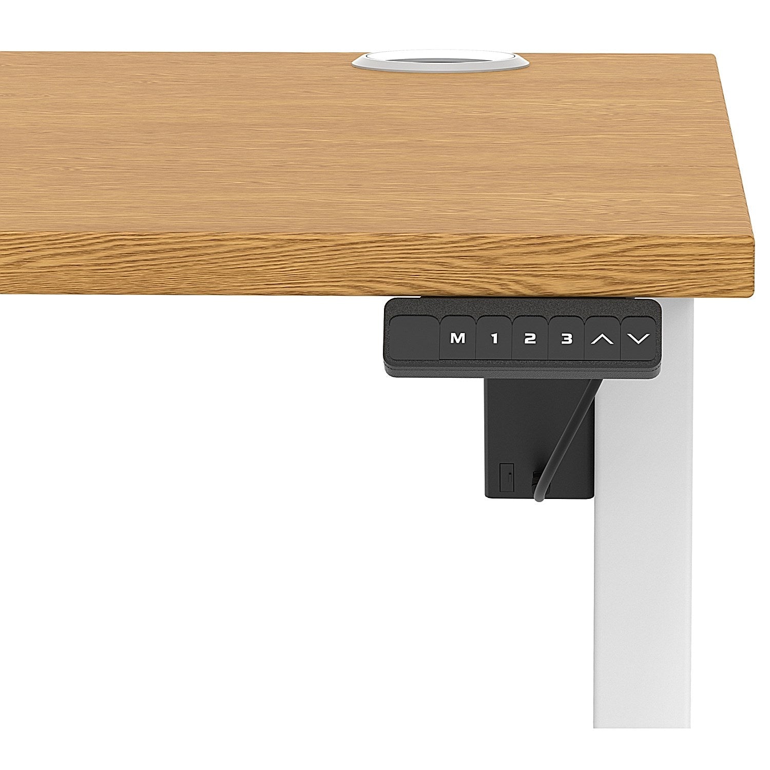 Air Lite 1200mm Height Adjustable Office Desk, White Leg, Oak Easy2Order : HA03954