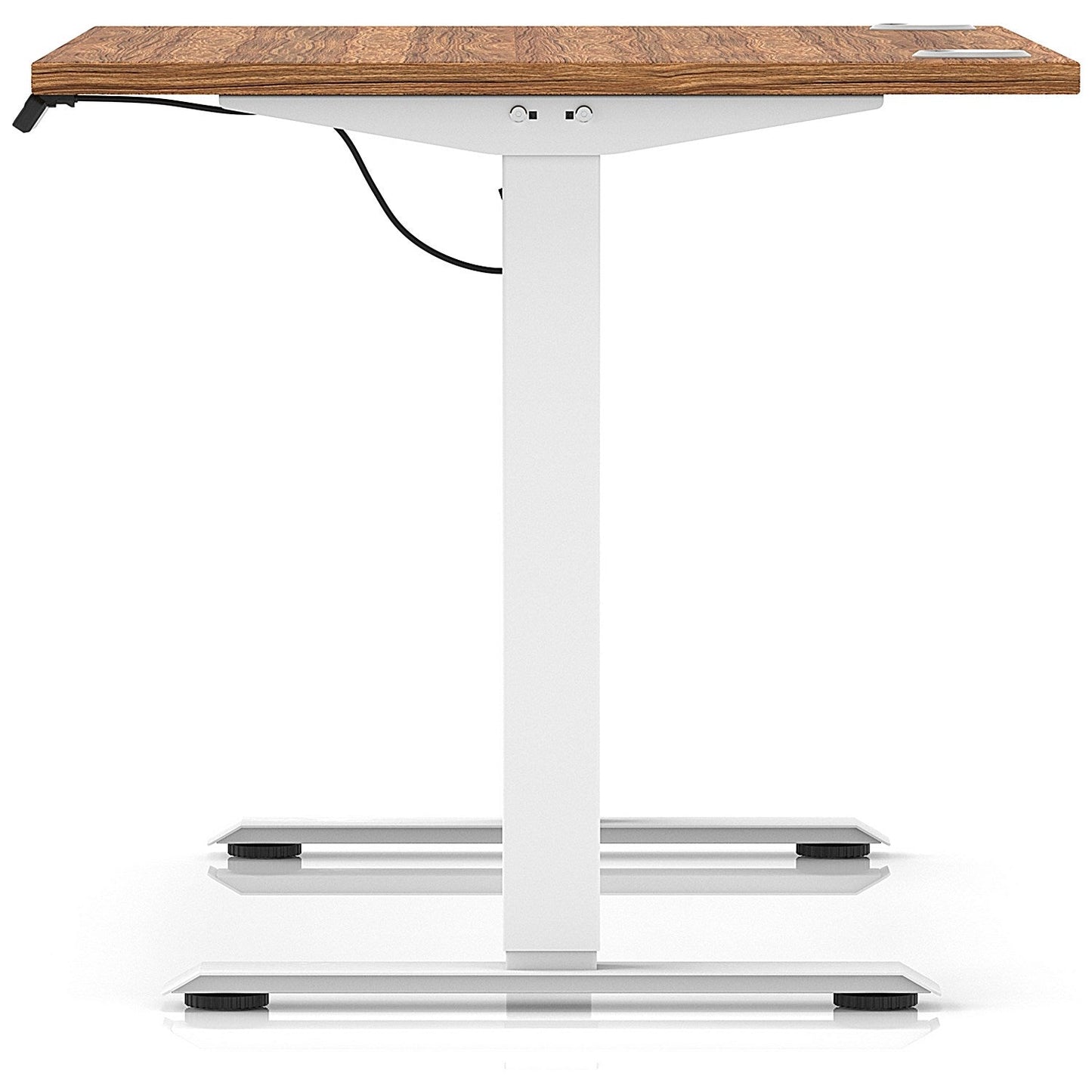Air Lite 1200mm Height Adjustable Office Desk, White Leg, Walnut