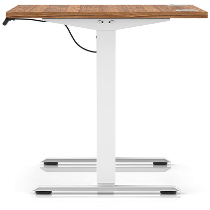 Air Lite 1200mm Height Adjustable Office Desk, White Leg, Walnut